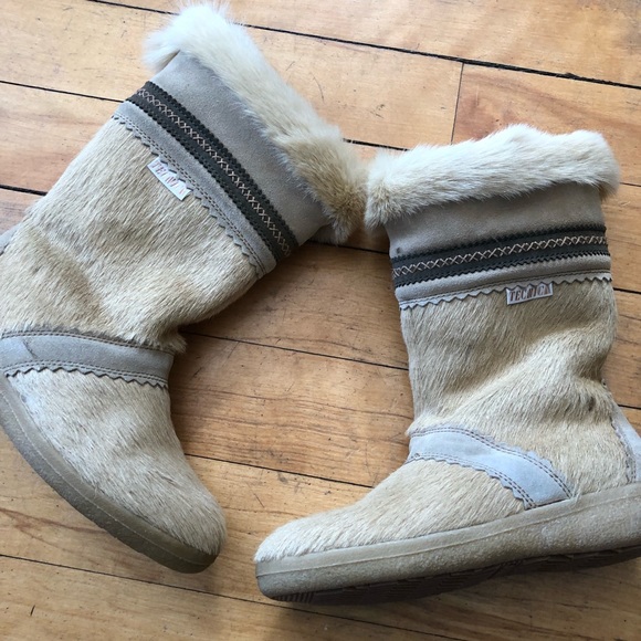 Tecnica Cream Colored Apres Ski Boots Fur / Suede - Picture 3 of 8
